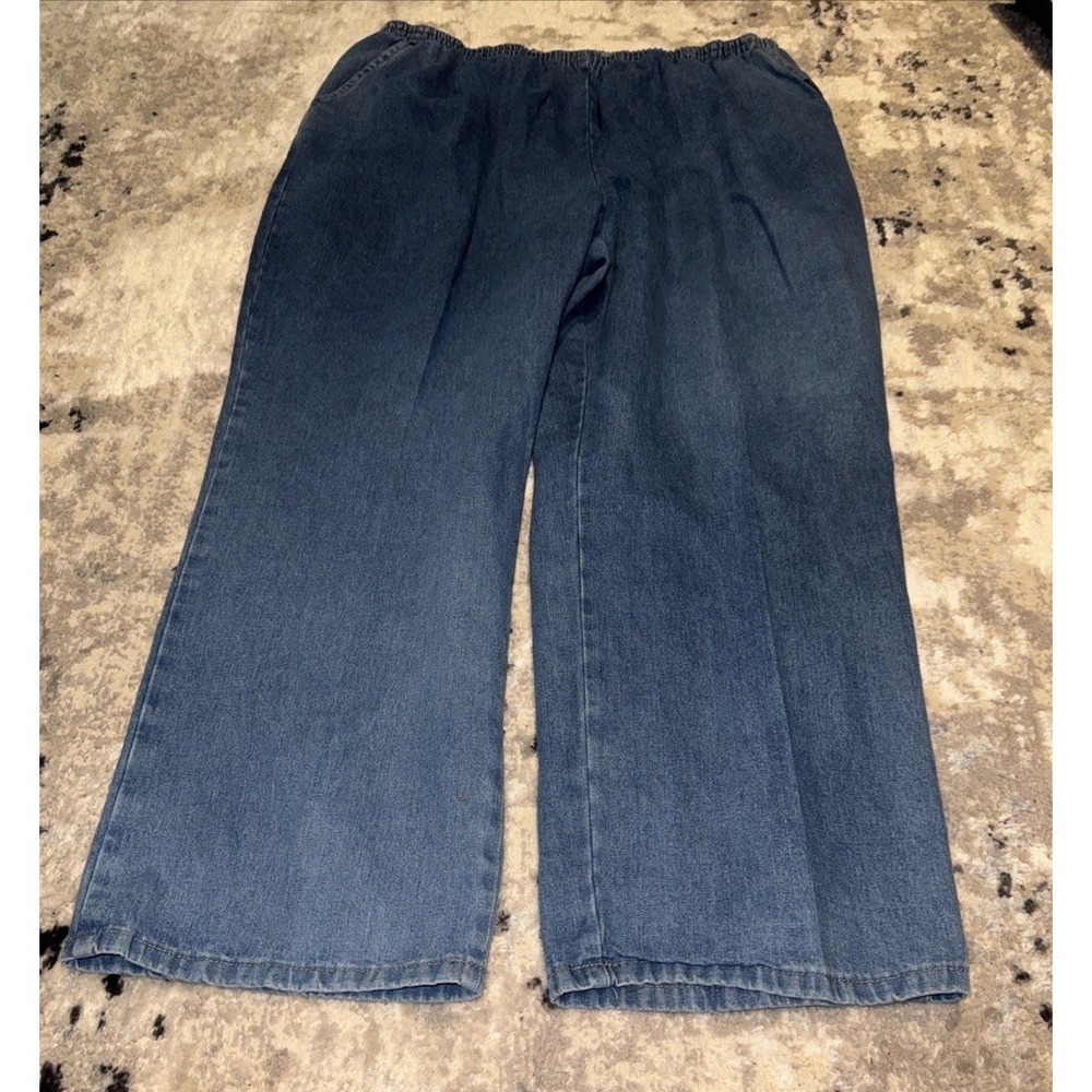 Chic Women's Plus 24WP 24 P Jeans Elastic Waist Pull On Loose Fitting Petite New